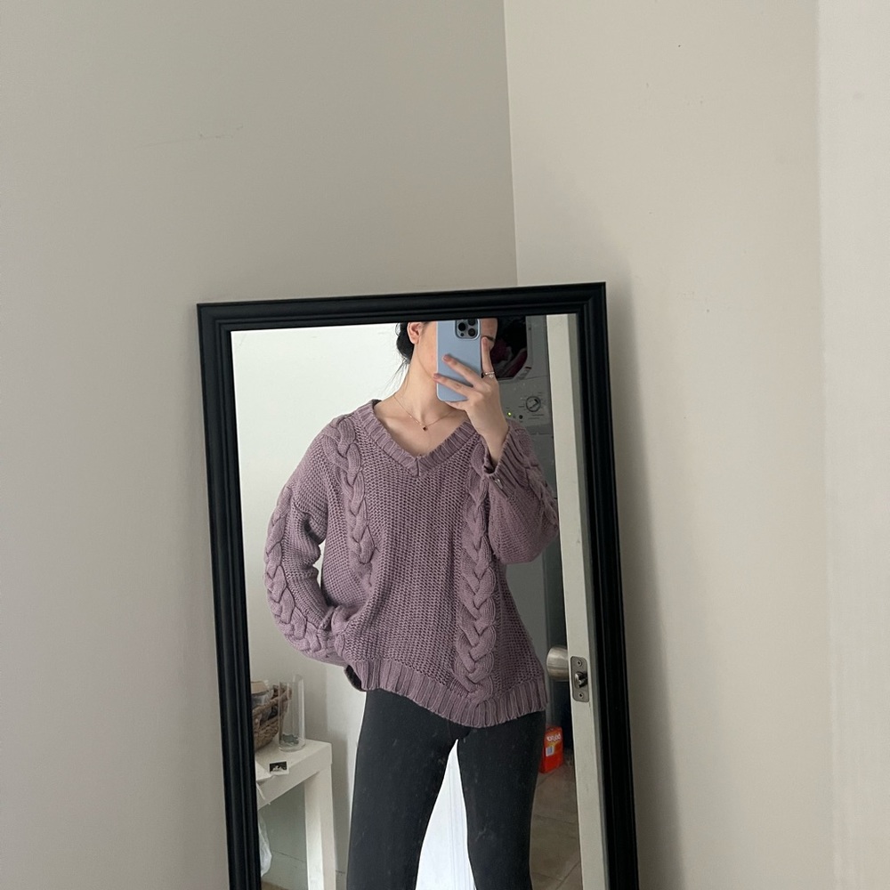 purple sweater